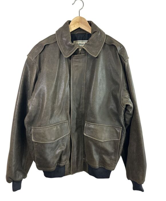 L.L. Bean Other - LL Bean Goatskin Leather A-2 Style Bomber Flight Vintage Jacket M